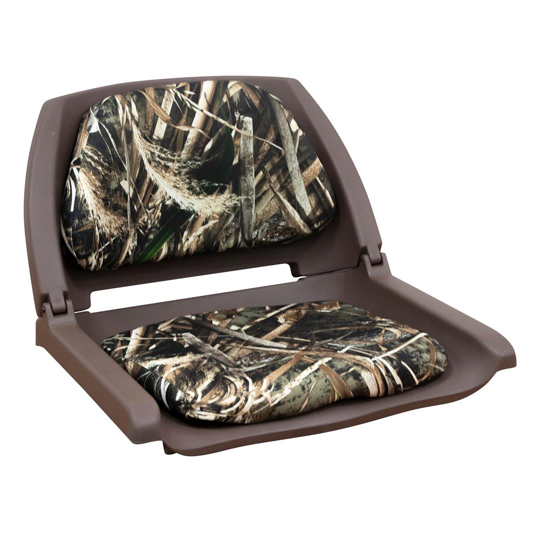 Wise 8WD139CLSB733 Deluxe Molded Plastic Fold-Down Seat w/Cushions, Advantage Max5/Brown Shell