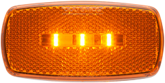 Optronics Surface Mount LED Marker/ Clearance Light w/Reflex, White Base, Amber Lens MCL32ABP