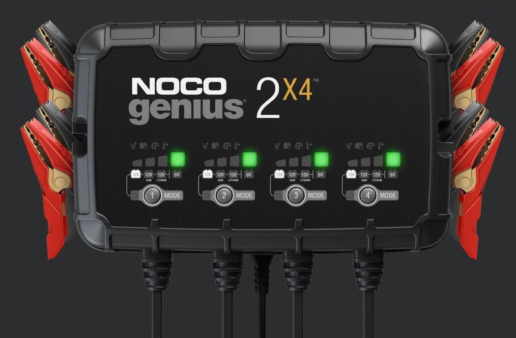 Noco GENIUS2X4 Multi-Bank Battery Charger & Maintainer, 8 Amps/4 Banks