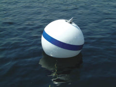 Taylor Sur-Moor T3C Mooring Buoy - White With Blue Reflective Striping 46371