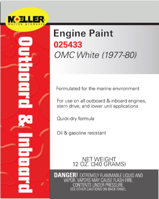 Moeller Engine Spray Paint, Johnson White 1977-80 025433
