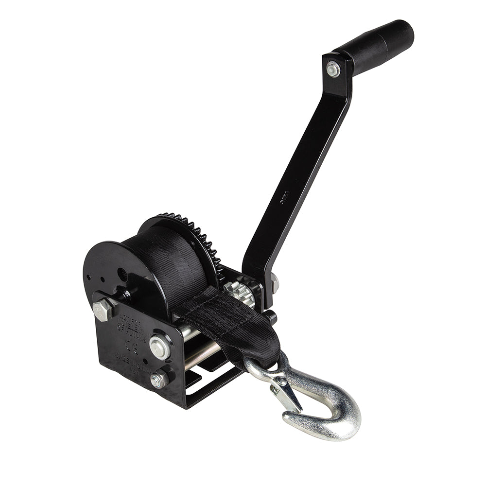 Fulton 142026 Single Speed 900 lb Max Load Trailer Winch, Glossy Black