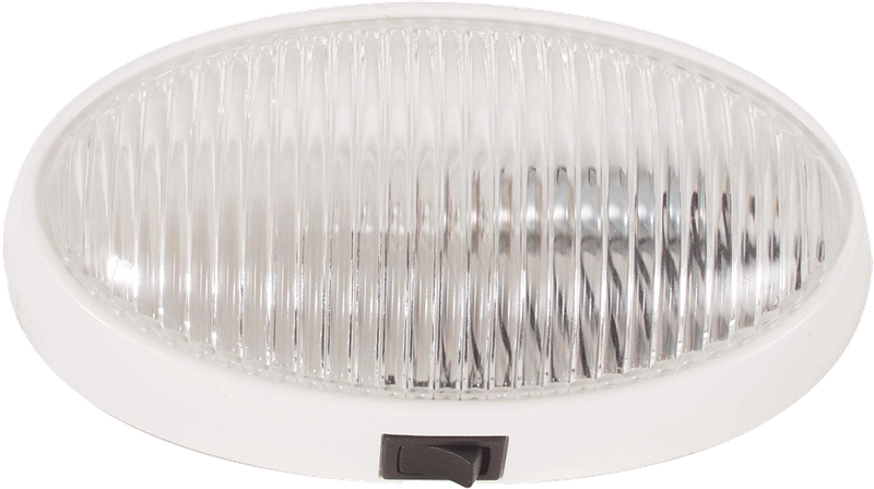 Optronics Oval Porch/ Utility Lights, White w/Switch RVPL7CP