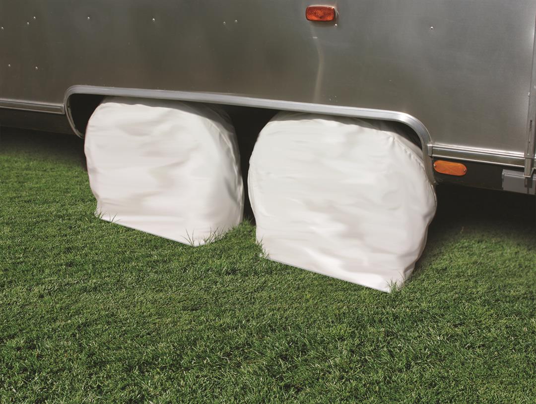Camco 45322 Tire & Wheel Protectors,  27"-29", Arctic White, 1 pr.
