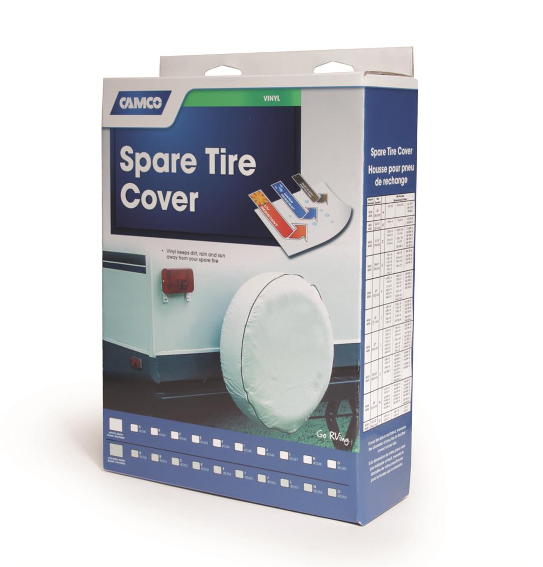 Camco 45346 Vinyl Spare Tire Cover, 27" Diameter, Arctic White