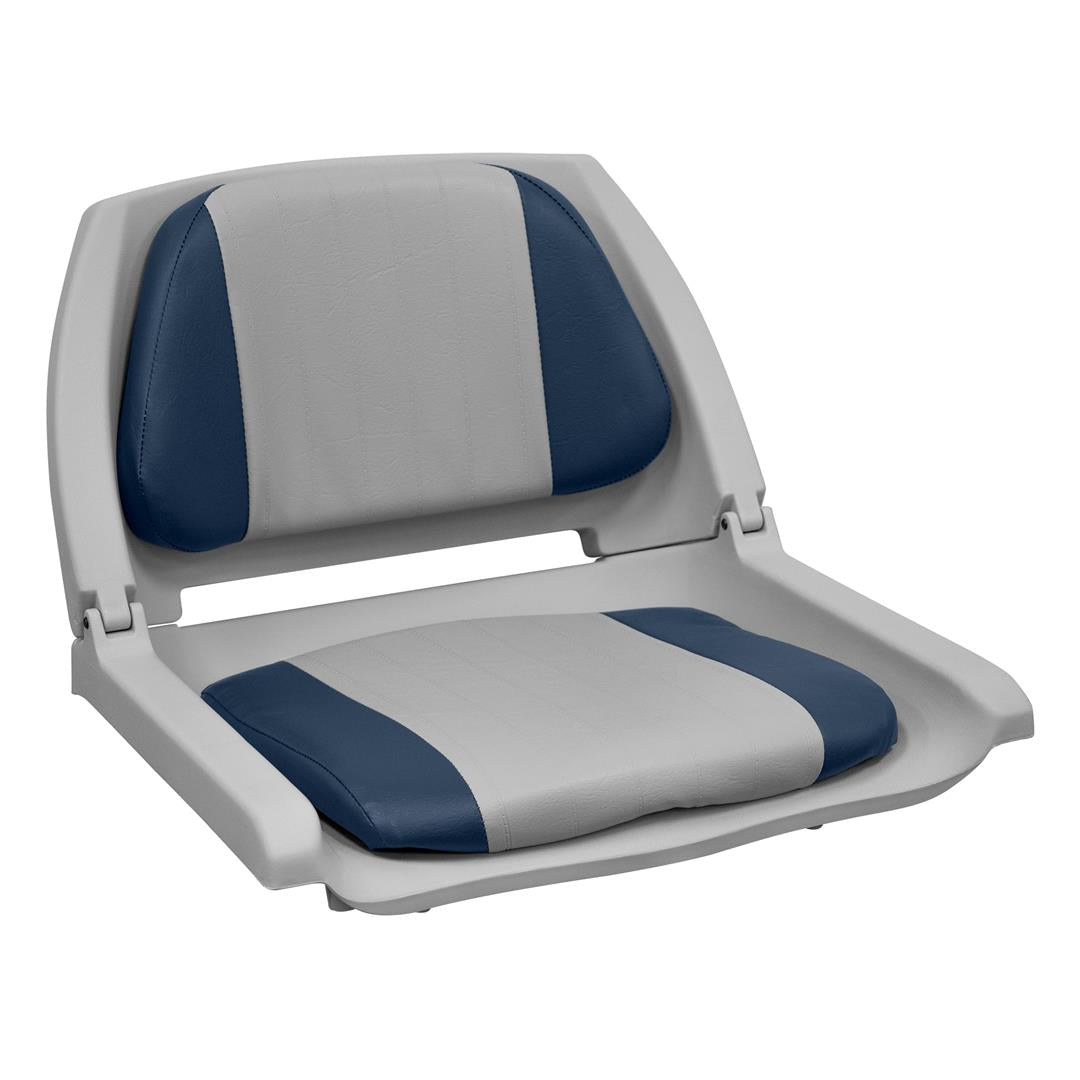 Wise WD139LS015 Deluxe Molded Plastic Fold-Down Seat w/Cushions, Gray/ Gray Cushion