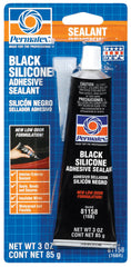 Permatex 81158 Black Silicone Adhesive Sealant, 3 oz.
