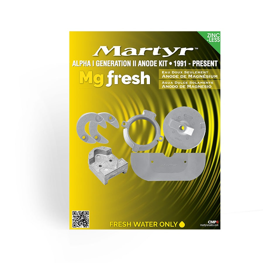 CMP Group Martyr Anode Kit For Mercury Alpha I Generation II Drives 1991-Present (Contains 1-762145, 1-806105, 1-821629, 1-821631, 2-806189 and Fastening Hardware) MALPHAKITM