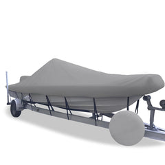 Carver 71218S11 V-Hull Center Console Shallow Draft Fishing, 18'6", Sun-Dura Mist Gray O/B w/Tie Down Kit