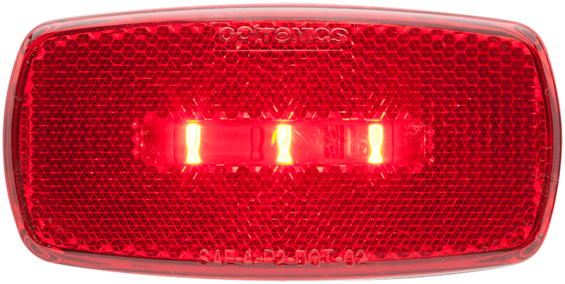 Optronics Surface Mount LED Marker/ Clearance Light w/Reflex, Black Base, Red Lens MCL32RBBP