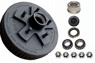 Dexter Brake Drum Hub With Bearings, Cups, Seal, Grease and 5 Studs 81001
