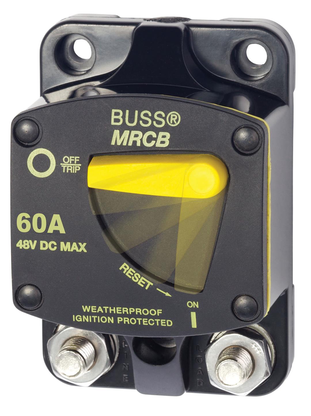 Blue Sea Systems 7140 187 Series DC Circuit Breaker - Surface Mount, 60 Amps 7140BSS