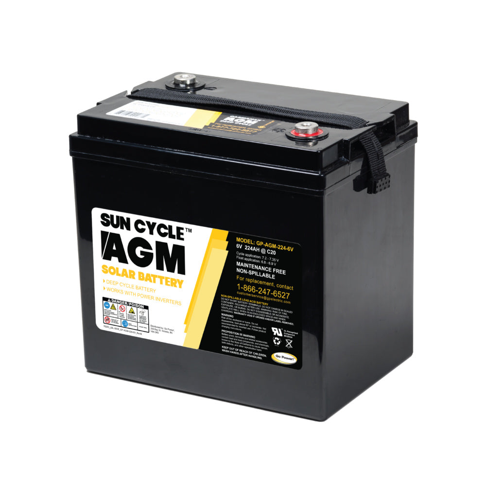 Go Power! 77606 Sun Cycle AGM Solar Battery, 6V