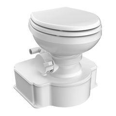 Dometic 312500001 M65-5000 All-In-One Marine Toilet, White w/Wood Seat