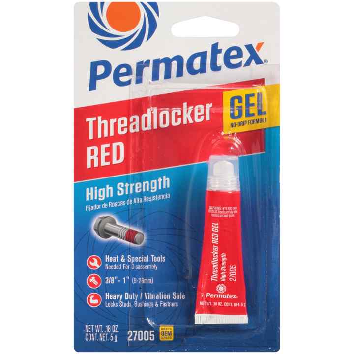 Permatex 27005 High Strength Threadlocker Red Gel, 5 gr., Red