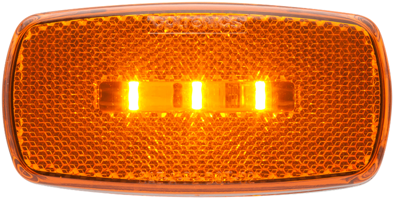 Optronics Surface Mount LED Marker/ Clearance Light w/Reflex, Black Base, Amber Lens MCL32ABBP