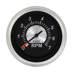 Sierra 67363P Black Sterling Series 3" Stainless Steel Outboard & 4 Stroke Gas Engine 0-7000 RPM Dial Range Tachometer with Outboard Alternator or Coil Sender Code