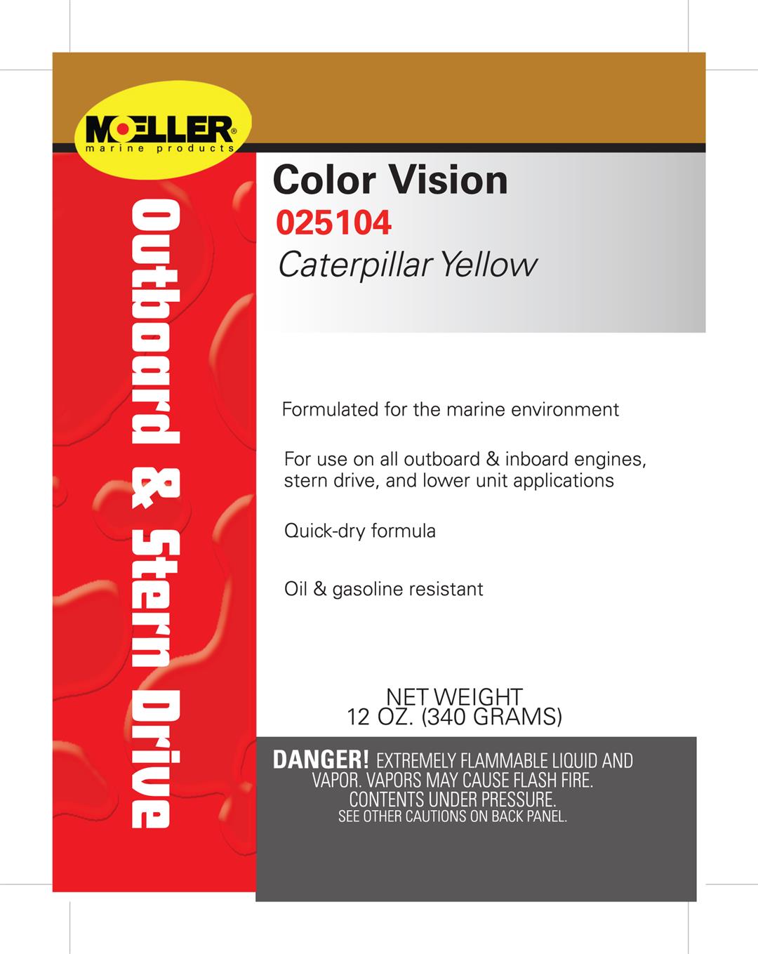 Moeller Color Vision Engine Paint, Caterpillar Yellow 025104
