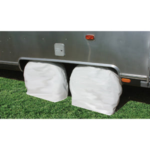 Camco 45324 Tire & Wheel Protectors,  33"-35", Arctic White, 1 pr.