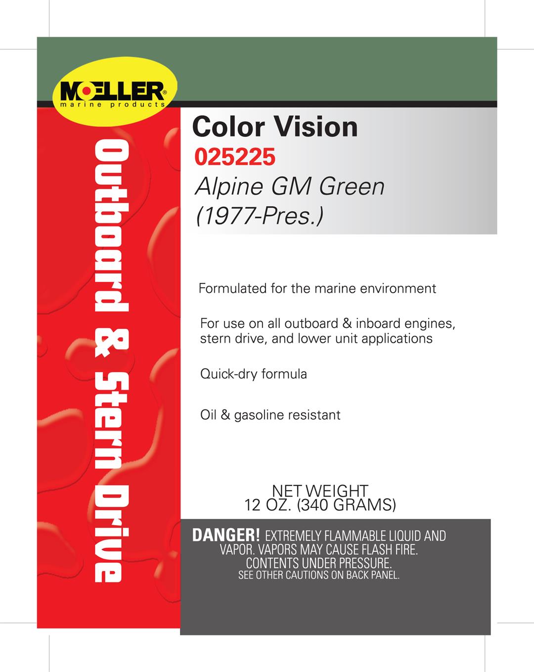 Moeller Color Vision Engine Paint, Gm Green 025225