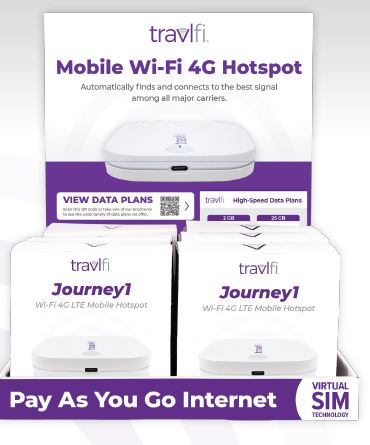Pace 700010PACK Travlfi Journey1 Wi-Fi LTE Mobile Hotspot, 6/pk w/Display