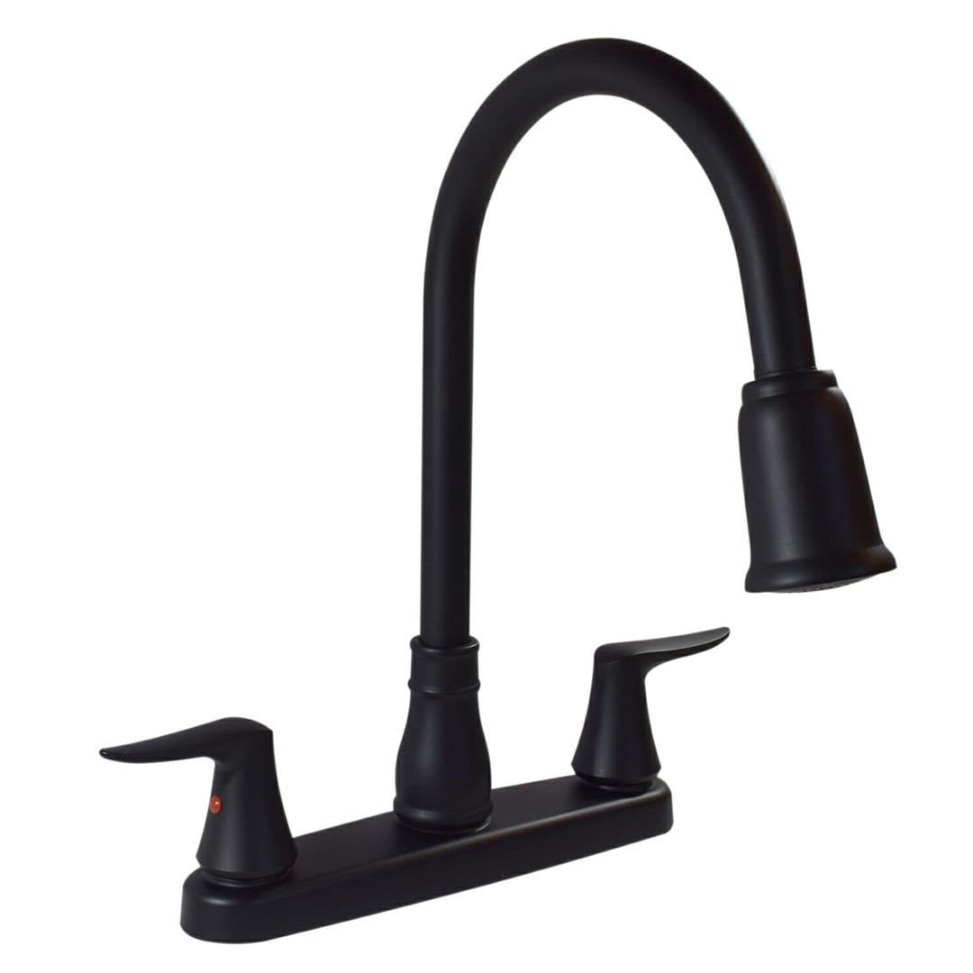 Valterra PF221703 Catalina Two Handle Kitchen Faucet, Matte Black