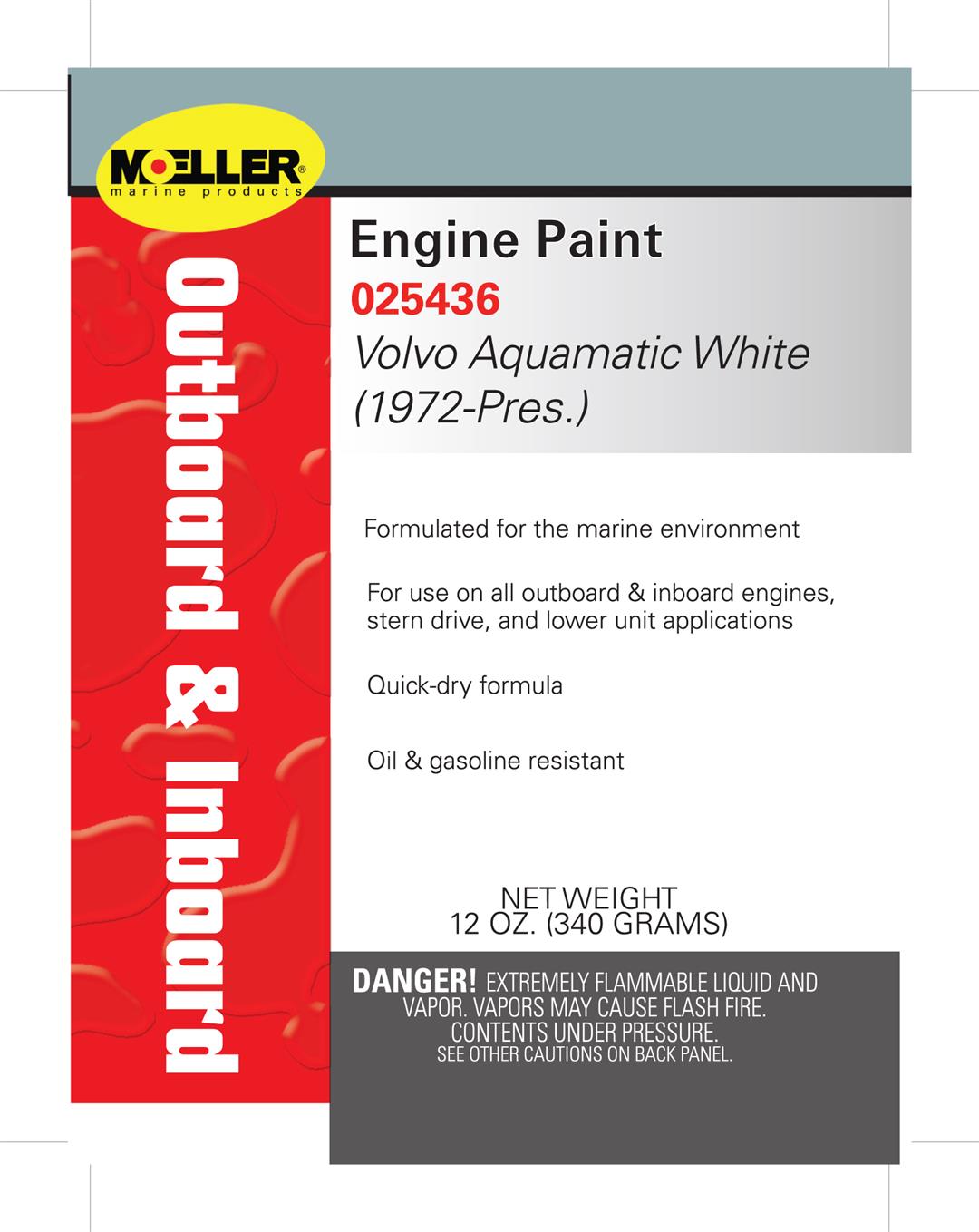 Moeller Engine Spray Paint, Volvo Aquamatic White 1989-Up 025436