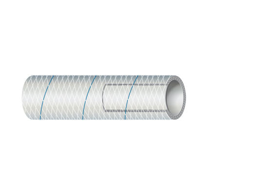 Shields Marine Hose Clear Reinforced Series 164 PVC Tubing with Blue Tracer 161640346