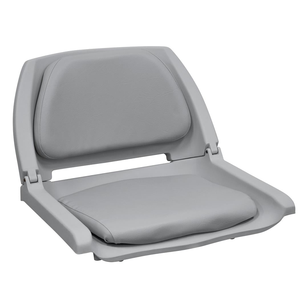 Wise 8WD139LS717 Deluxe Molded Plastic Fold-Down Seat w/Cushions, Gray/Gray