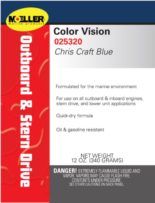 Moeller Color Vision Engine Paint, Chris Craft Blue 025320
