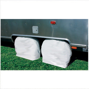 Camco 45333 Tire & Wheel Protectors,  30"-32", Colonial White, 1 pr.