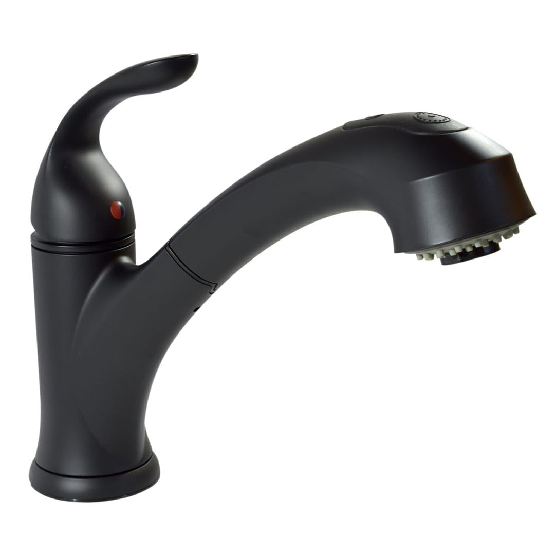 Valterra Phoenix PF231741 8" Hybrid RV Kitchen Faucet with Pullout Spout & 56" Hose, Matte Black