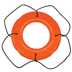 Taylor Polyethylene Hard Shell Life Ring w/Black Rope, 30" Orange 570