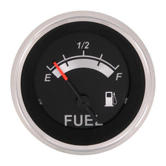 Sierra 67021P Black Sterling Series 2" Stainless Steel Fuel Gauge & Requires "F" Sender Code