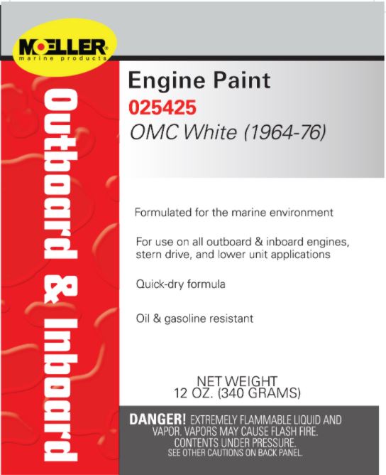 Moeller Engine Spray Paint, Johnson White 1964-76 025425