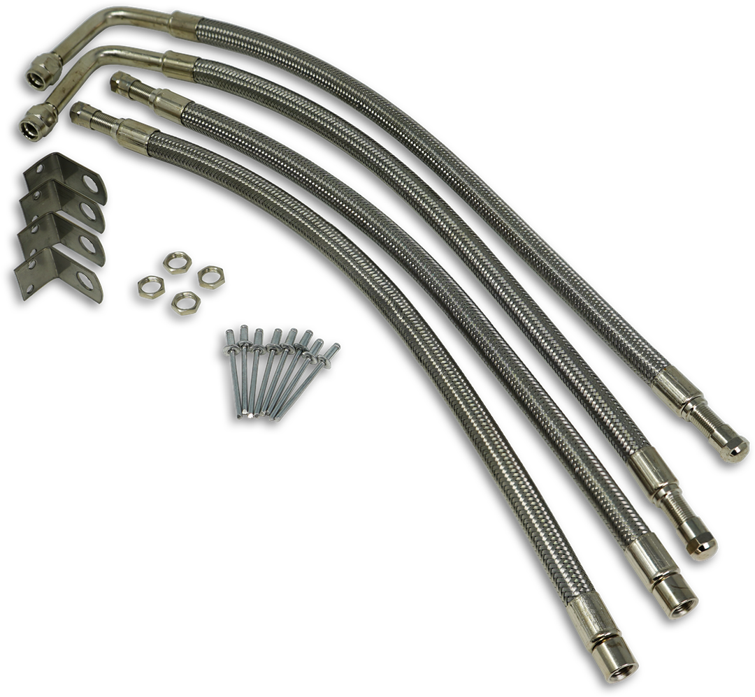 Valterra Minder TM22306VP Tireminder Braided Steel Valve Extender Kit for 22" Aluminum Dually Wheels, Hub Mounted