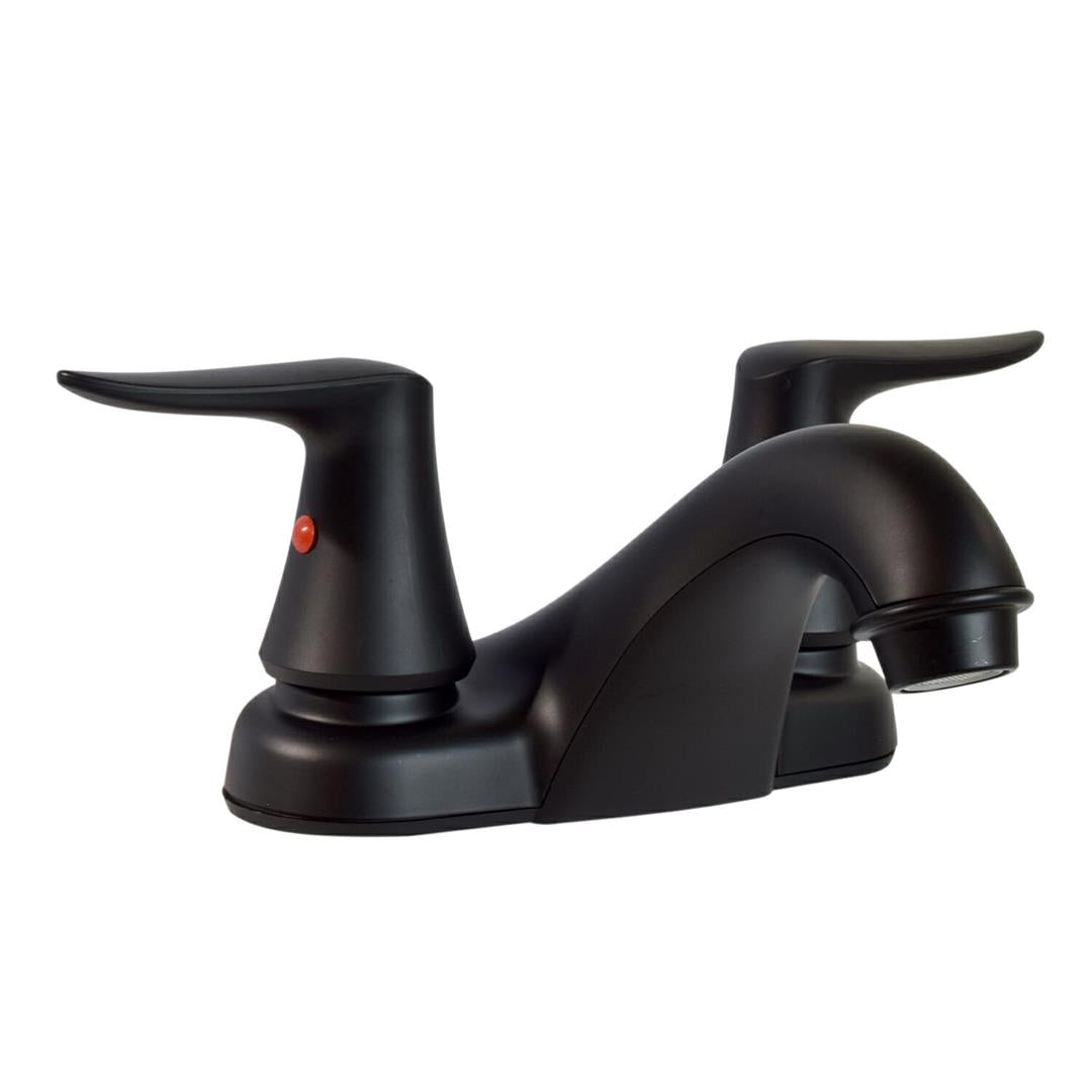 Valterra PF222706 Catalina Two Handle 4" Lavatory Faucet Hi-Rise Spout, Matte Black