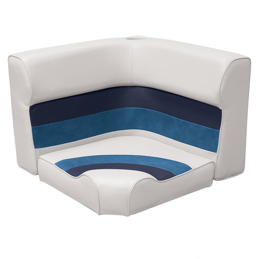 Wise 8WD1331008 Deluxe Pontoon Furniture, Radius Corner 25", White/Navy/Blue