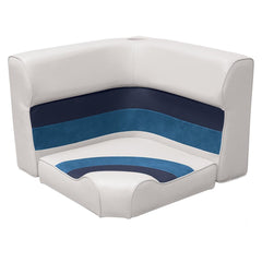 Wise 8WD1331008 Deluxe Pontoon Furniture, Radius Corner 25", White/Navy/Blue