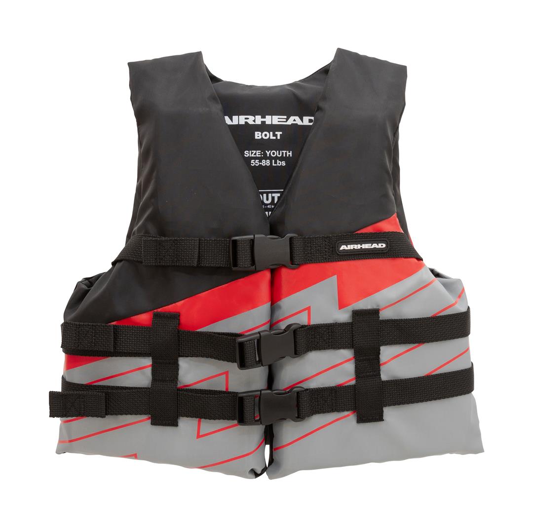 Airhead Scanstrut 3008403ABR Bolt Nylon Life Jacket, Youth, Red