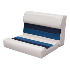 Wise 8WD951008 Deluxe Pontoon Furniture, 27' Bench, White/Navy/Blue
