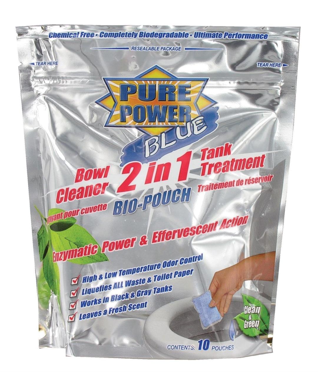 Valterra V23020 Pure Power Blue Bio-Pouch 2-In-1 Bowl Cleaner & Tank Treatment, 12/pk
