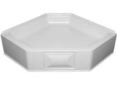 Lippert 209795 34in X 34in Neo Angle Shower Pan; Center Drain; 5in Apron White