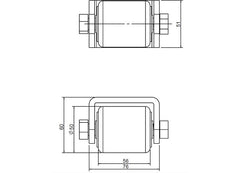 Ultra Fab 48-979021 Micro Steel Roller 2 In W X 2 In Dsilver