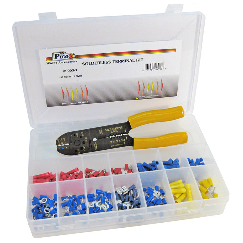 Pico 0003-T Solderless Terminal Kit with #0300T Tool - 230 Pieces