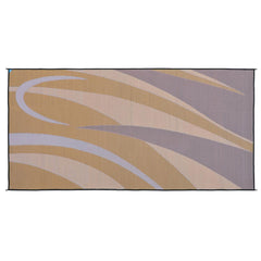 Ming's Mark GB7 Stylish Camping Reversible Graphic Patio Mat - 8' x 16', Brown/Gold