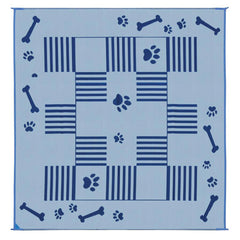 Ming's Mark DA3 Stylish Camping Reversible Dog Paw/Bone Patio Mat - 9' x 9', Blue