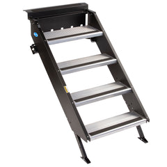 MORryde STP-213 StepAbove Fold-Up RV Entry Step - 4-Step (8" Step Rise), Fits 30" to 32" Door Width