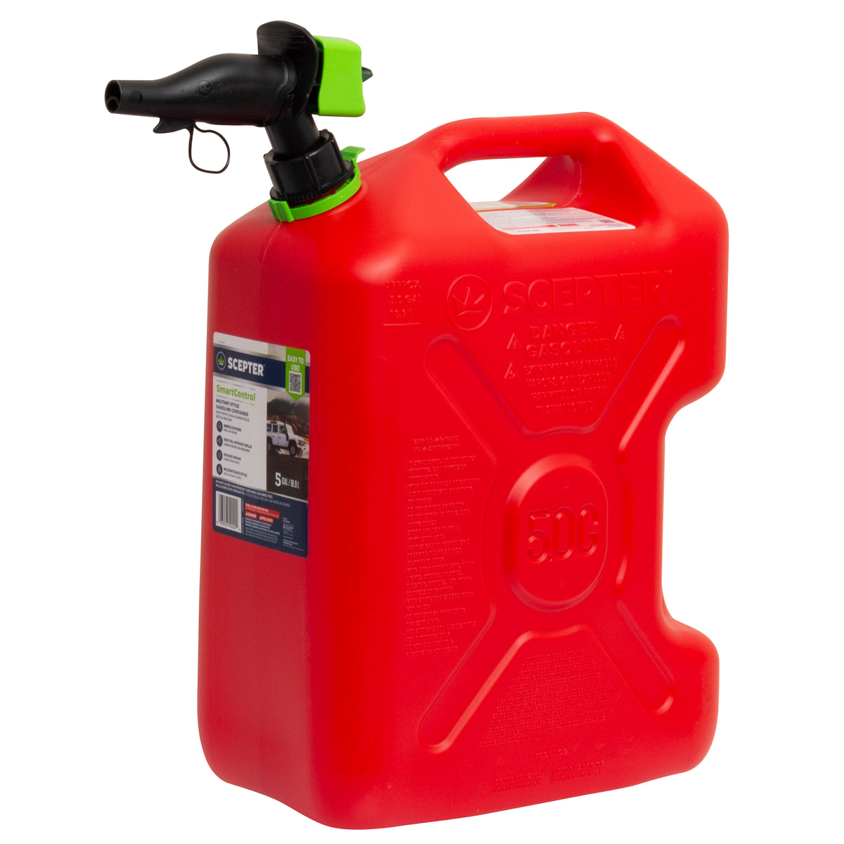 Scepter FSCRVG5 SmartControl RV Gas Can with Rear Handle - 5 Gallon