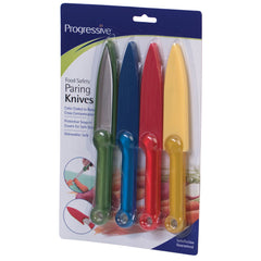 Progressive International GT-3626 Food Safety Paring Knives - 4-Piece Set, Multi-color